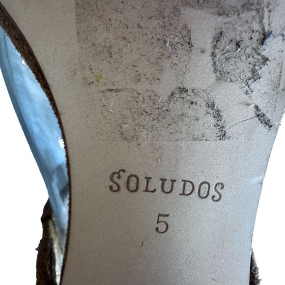 Soludos Sandal Womens 5‎ Ines Suede Double Strap Block Heel Walnut Beige - Picture 8 of 8